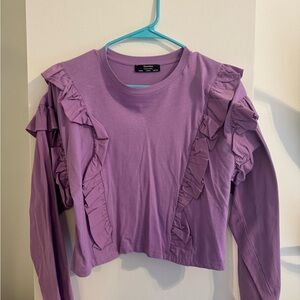 Purple Ruffled Women's Top